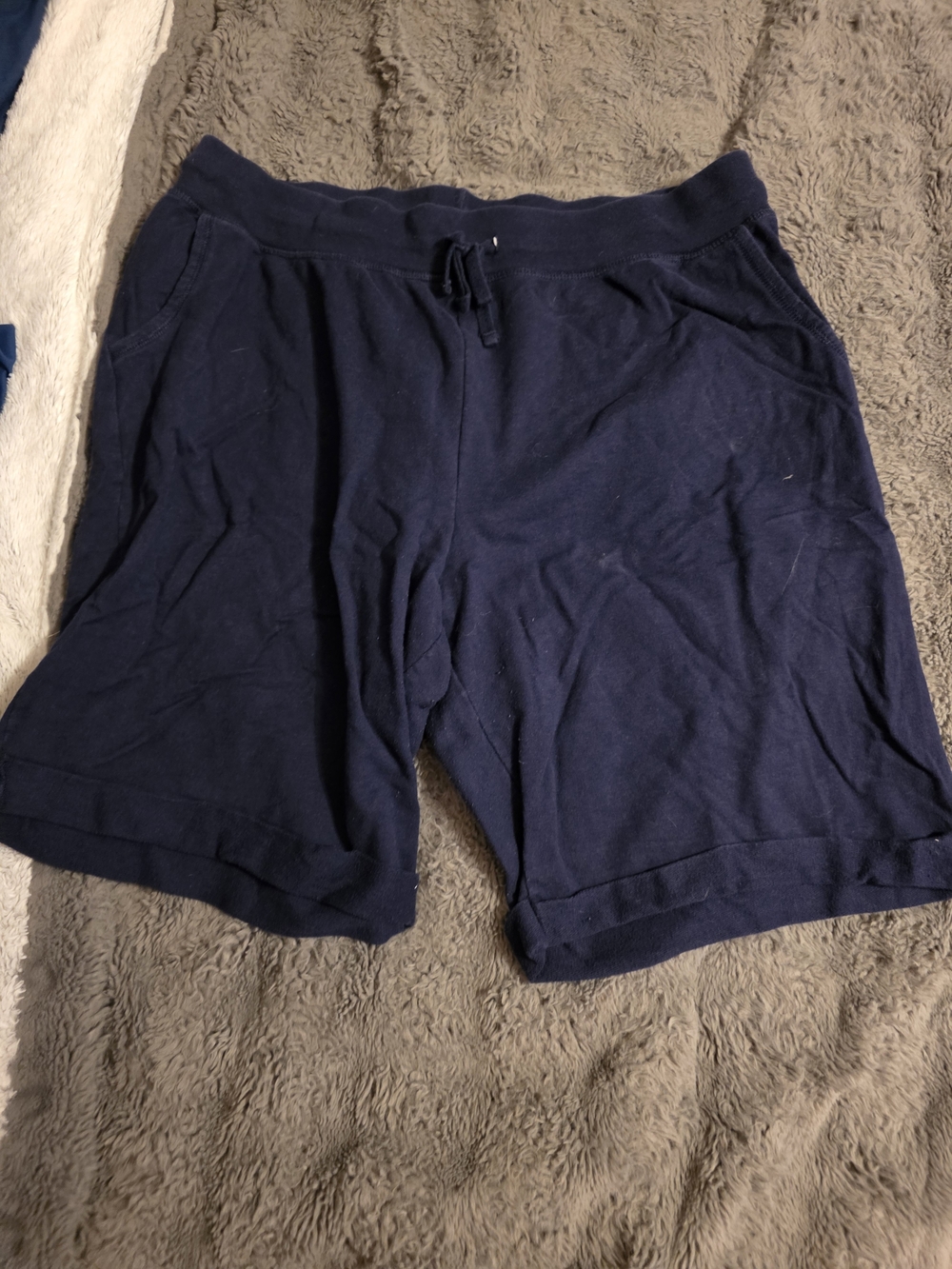 Hanes Men's Navy Drawstring Athletic Shorts